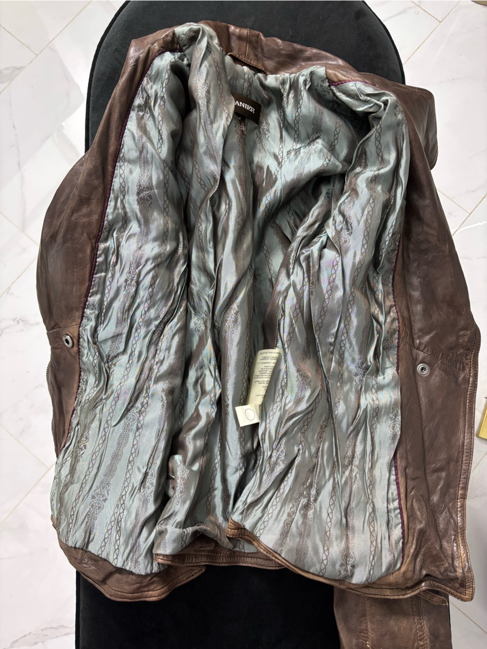 Danier Brown Asymmetrical Leather Moto Jacket - Picture 14 of 16
